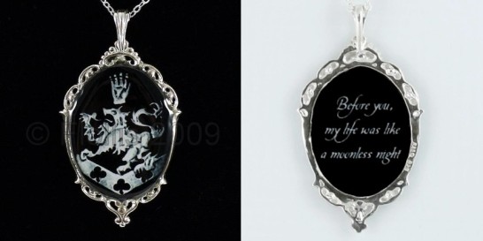 Solid CF Crest Black-Silver ----- Before You-Quote-Charm Pendant Necklace